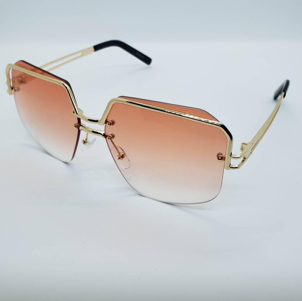 Gold Tone Women's Premium Fashion Sunglasses Gradient Lens